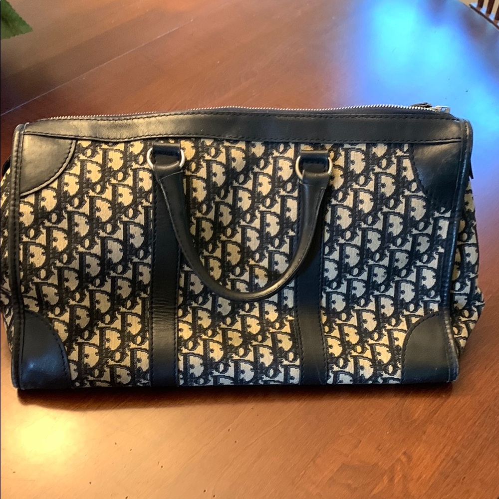 Dior Navy and Cream Monogram Tote
